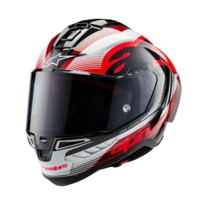 Alpinestars MC-Hjelm Supertech R10  Svart/Carb/Rød/Vit