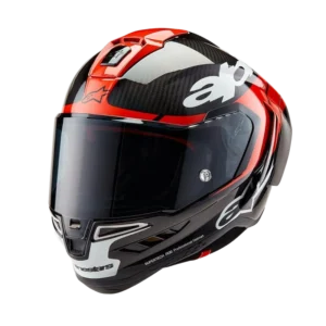 Alpinestars MC-Hjelm Supertech R10 Svart/Carb/Fluo Rød
