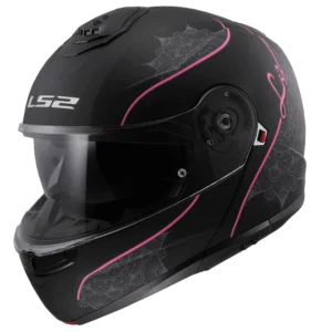 LS2 Åpningshjelm FF908 Strobe II Lux Svart/Rosa