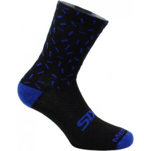 SIXS SHORT MER. WOOL SOCKS BLACK/BLUE LINE