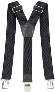 SPIDI SUSPENDERS  BLACK, BUKSESELER MED KRAFTIGE KLYPER