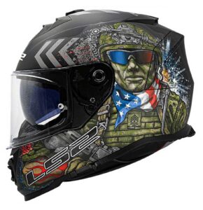 LS2 MC-Hjelm FF800 Storm II Commander Svart/Blå/Rød