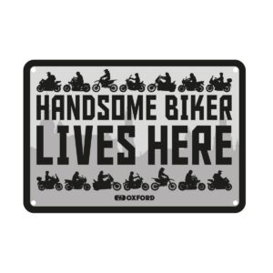 Oxford Metallskilt HANDSOME BIKER LIVES HERE